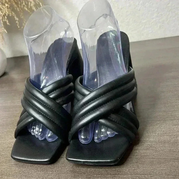 Abound Black Heel Cross Pattern Womens Size 9.5M - Picture 6 of 12